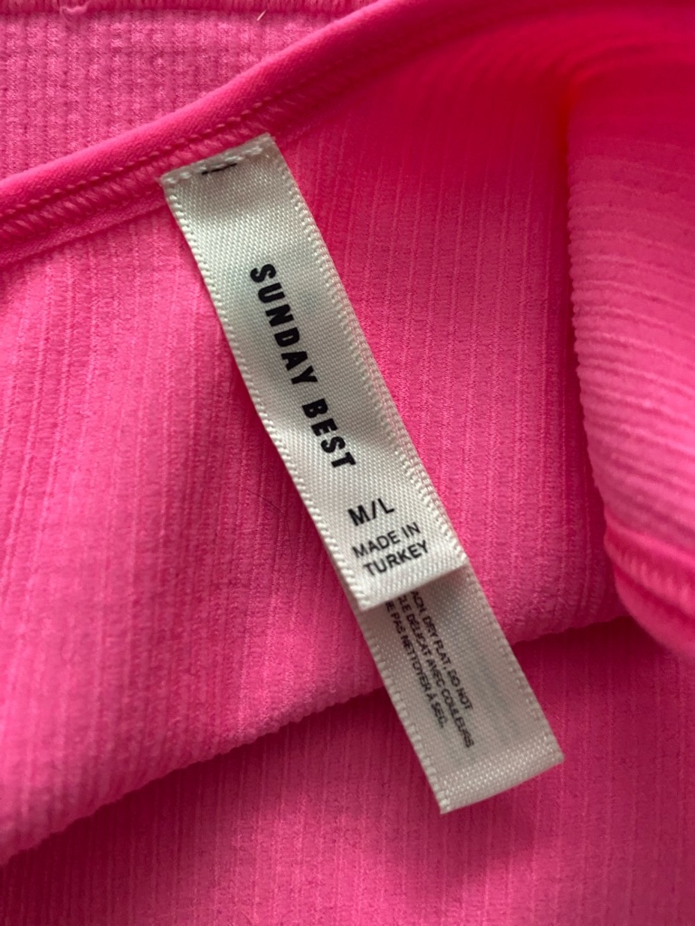 Sunday Best Hot Pink Ribbed Tank Crop Top - Picture 3 of 9